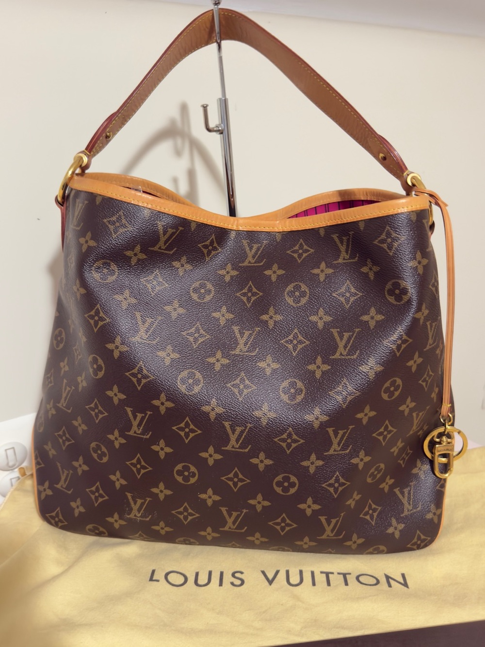 Louis Vuitton Monogram Hobo Shoulder Bag in Brown and Tan